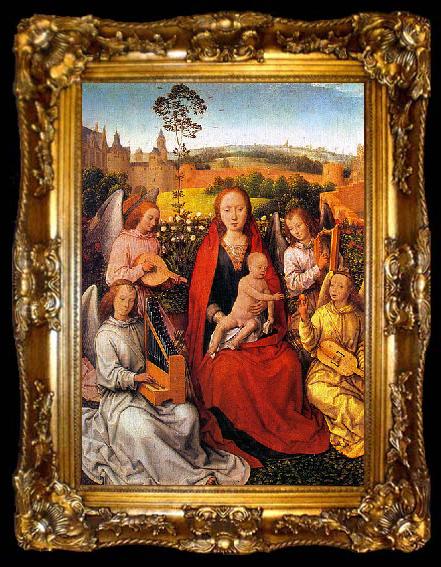 framed  Hans Memling Virgin and Child with Musician Angels, ta009-2
